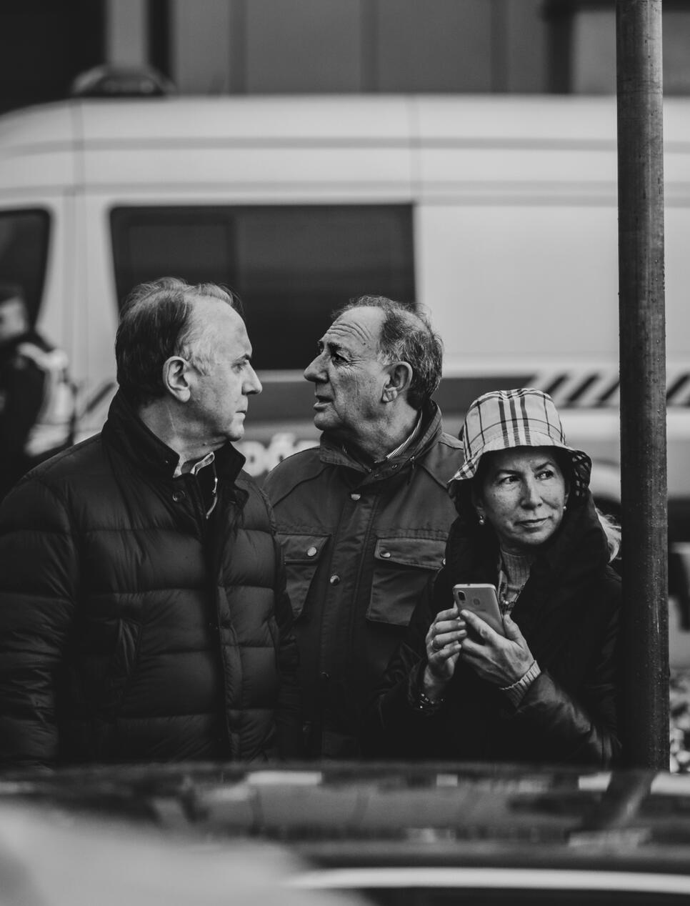 Uncertainty — A family was at a crossroads halfway through their journey, unsure of which direction to take.